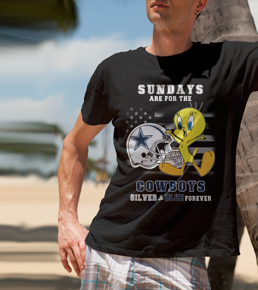 Sundays Are For The Cowboys Silver & Blue Forever Tweety T-Shirt