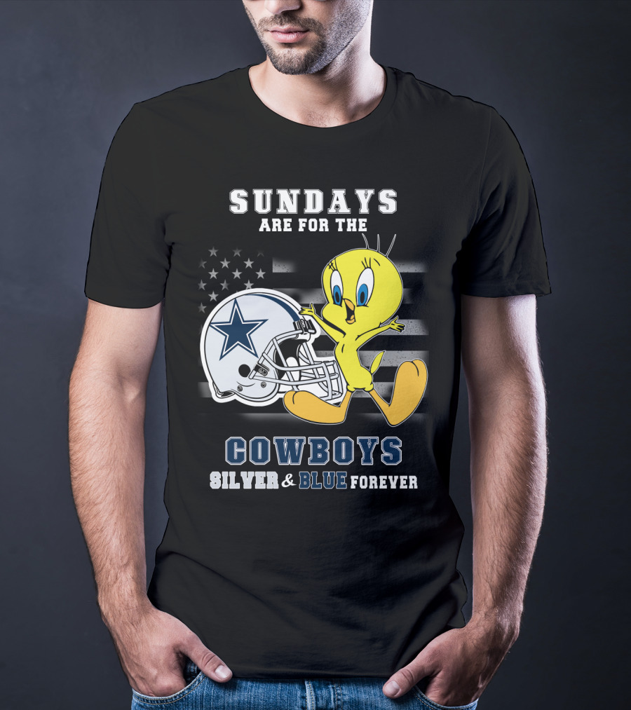 Sundays Are For The Cowboys Silver & Blue Forever Tweety T-Shirt