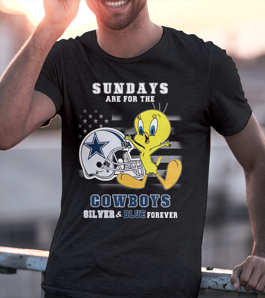 Sundays Are For The Cowboys Silver & Blue Forever Tweety T-Shirt