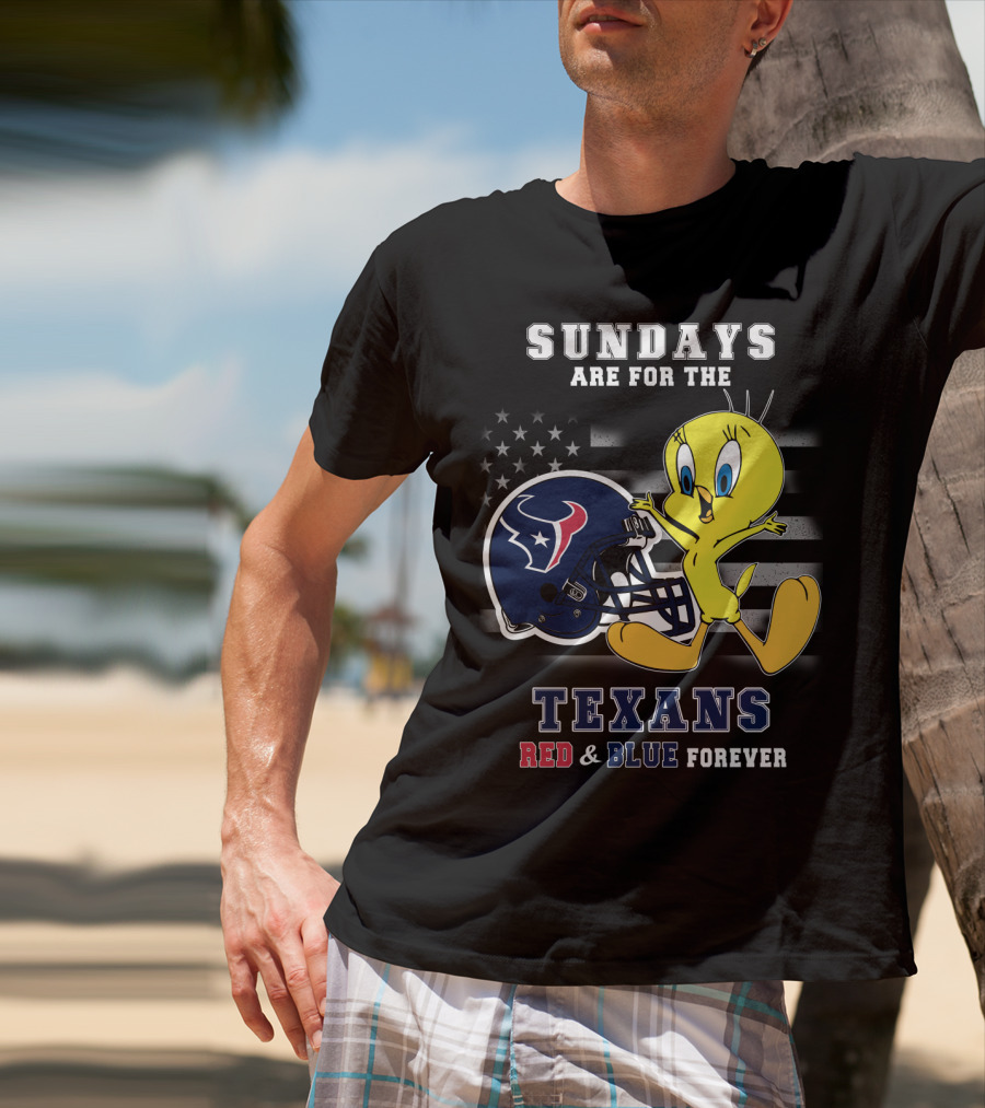 Sundays Are For The Texans Red & Blue Forever T-Shirt