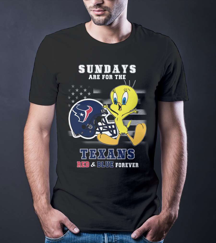 Sundays Are For The Texans Red & Blue Forever T-Shirt