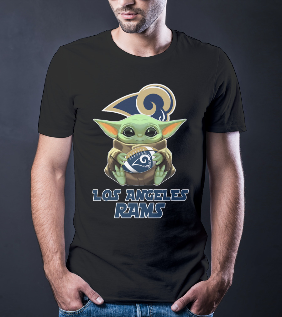 Los Angeles Rams Baby Yoda Football T-Shirt