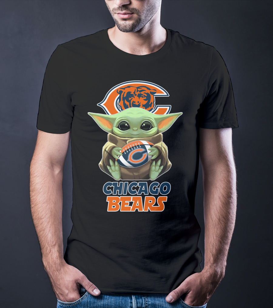 Chicago Bears Grogu Football T-Shirt