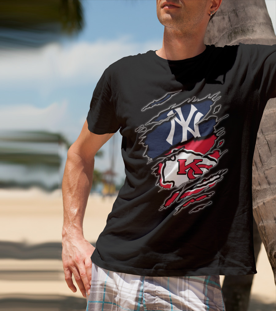 Yankees Chiefs Fan Crossover T-Shirt