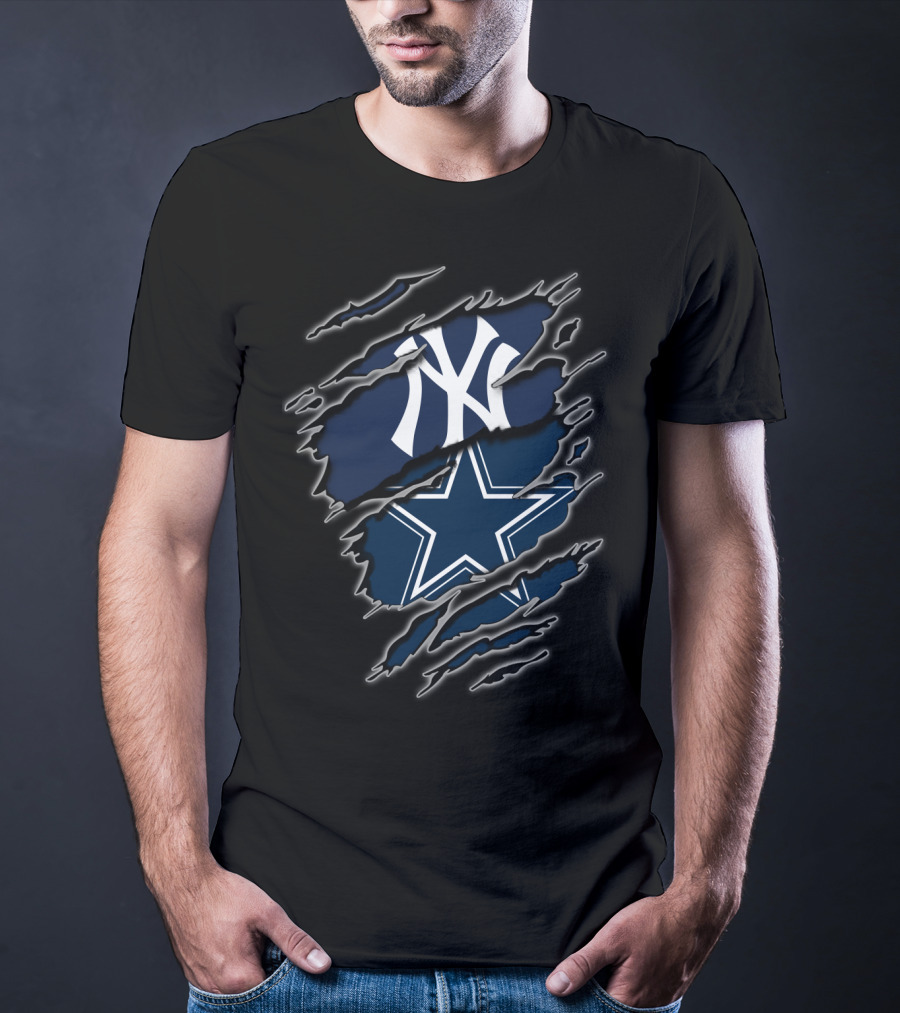 Ny Yankees Dallas Cowboys Fan Pride Fusion T-Shirt