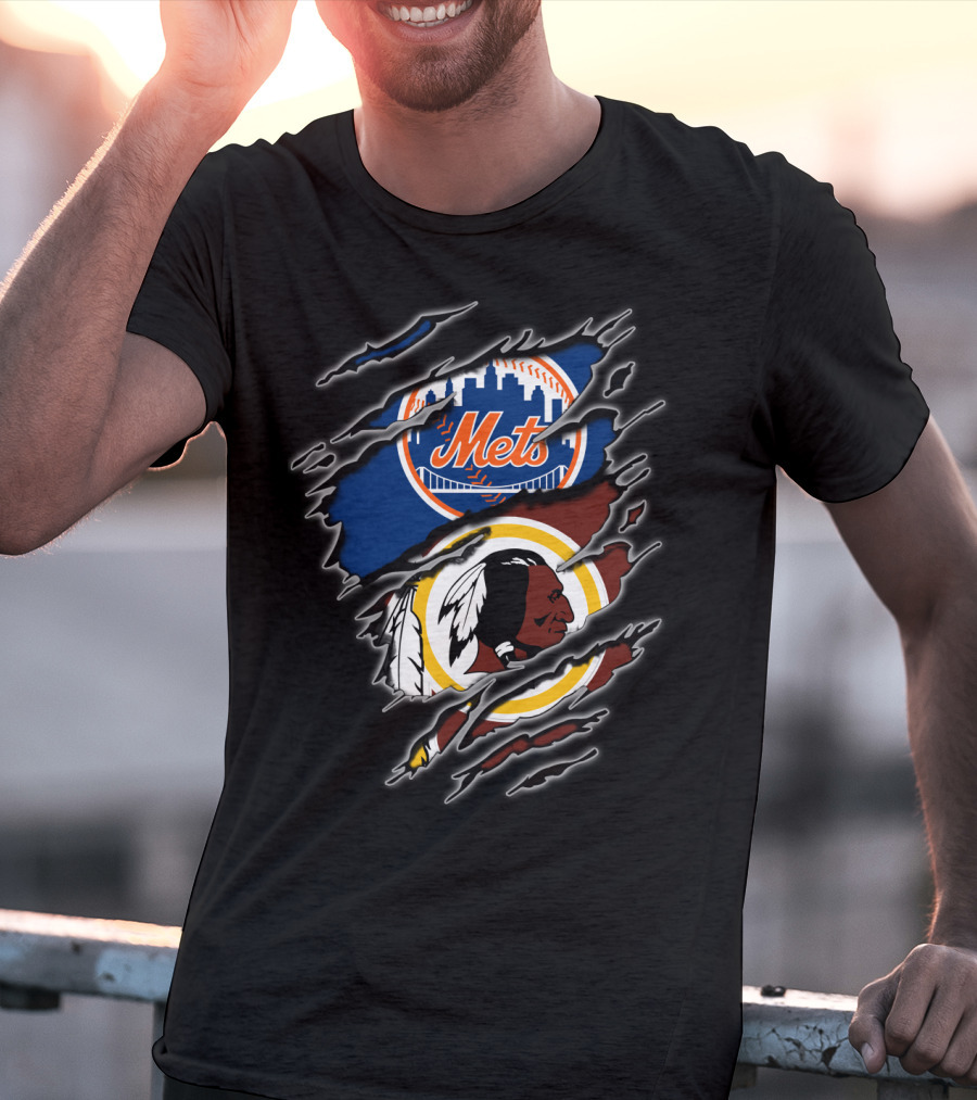 Mets Redskins Crossover Fan Tribute T-Shirt