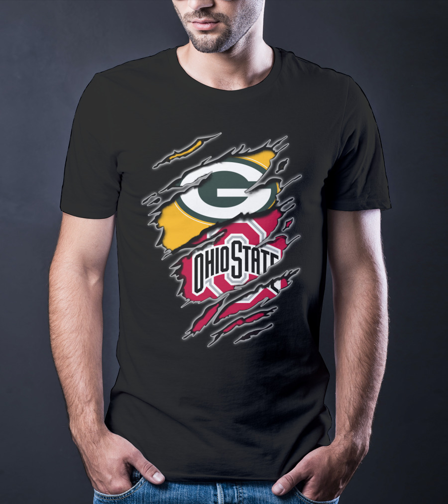 Green Bay Packers Ohio State Buckeyes Fan Combination T-Shirt