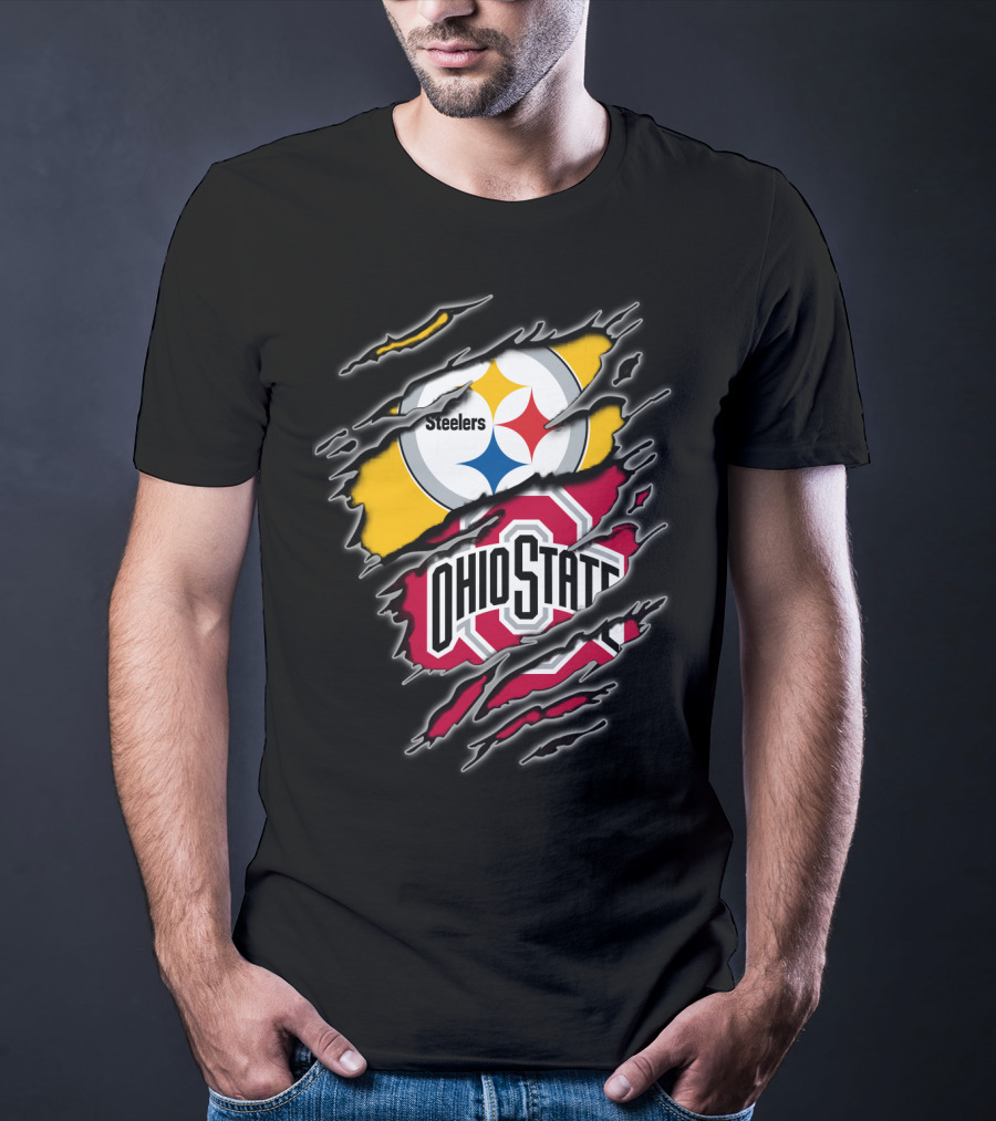 Steelers Ohio State Fan Crossover Claw Marks T-Shirt