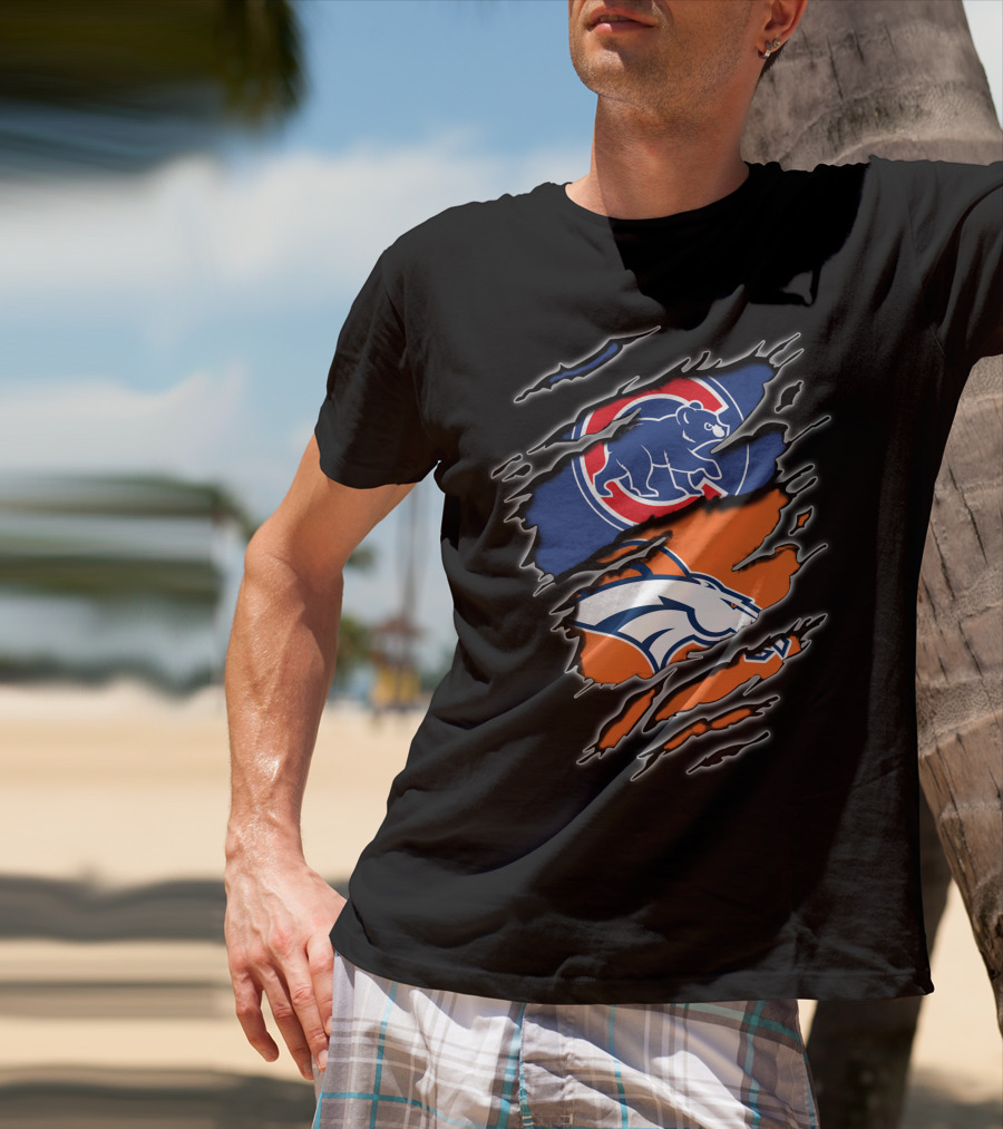 Chicago Cubs And Denver Broncos Fan T-Shirt