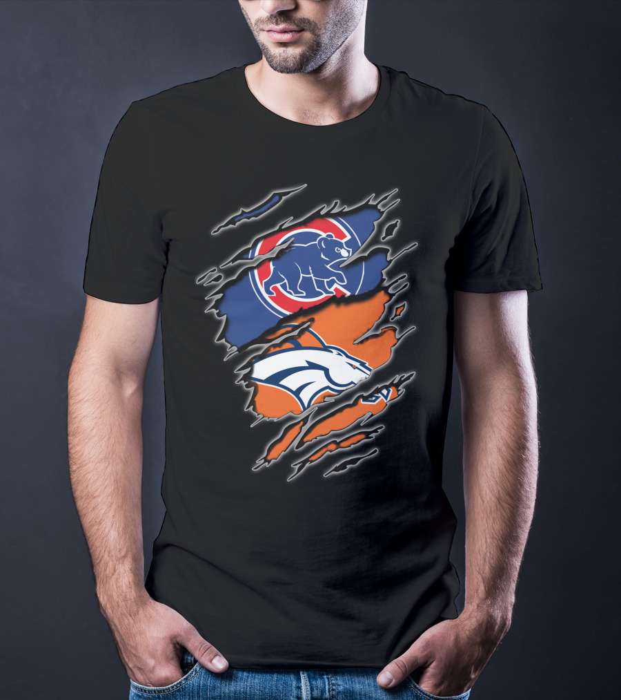 Chicago Cubs And Denver Broncos Fan T-Shirt