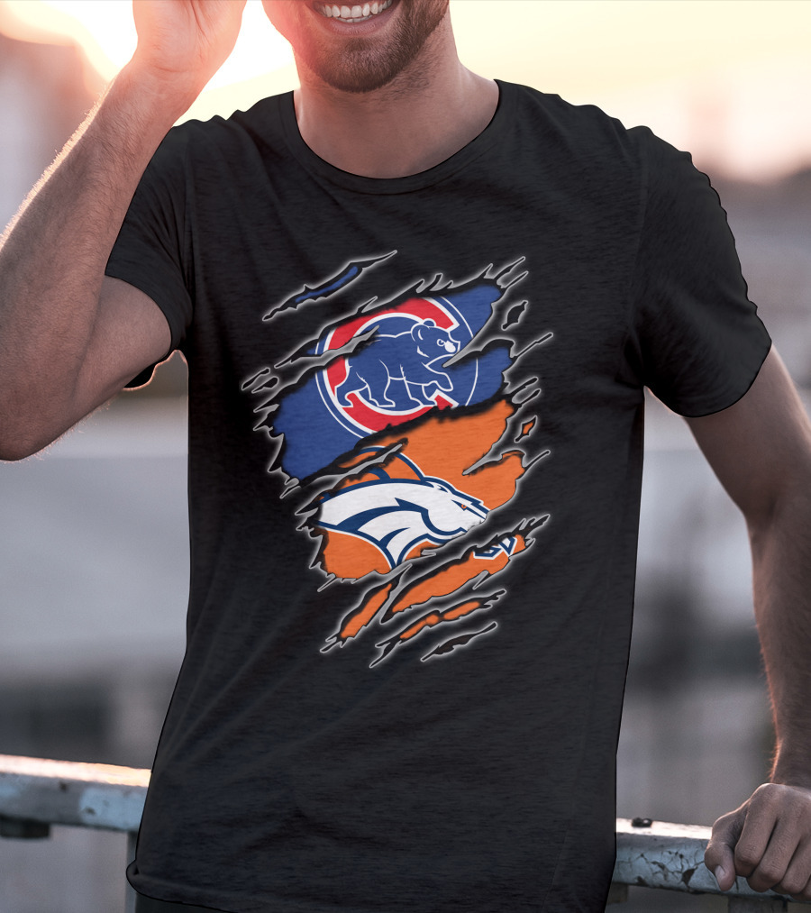 Chicago Cubs And Denver Broncos Fan T-Shirt