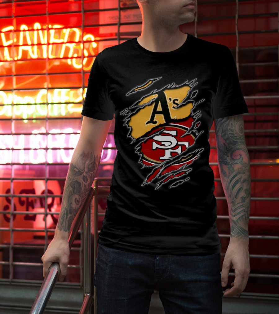 Oakland A's And San Francisco 49ers Fan Tribute T-Shirt