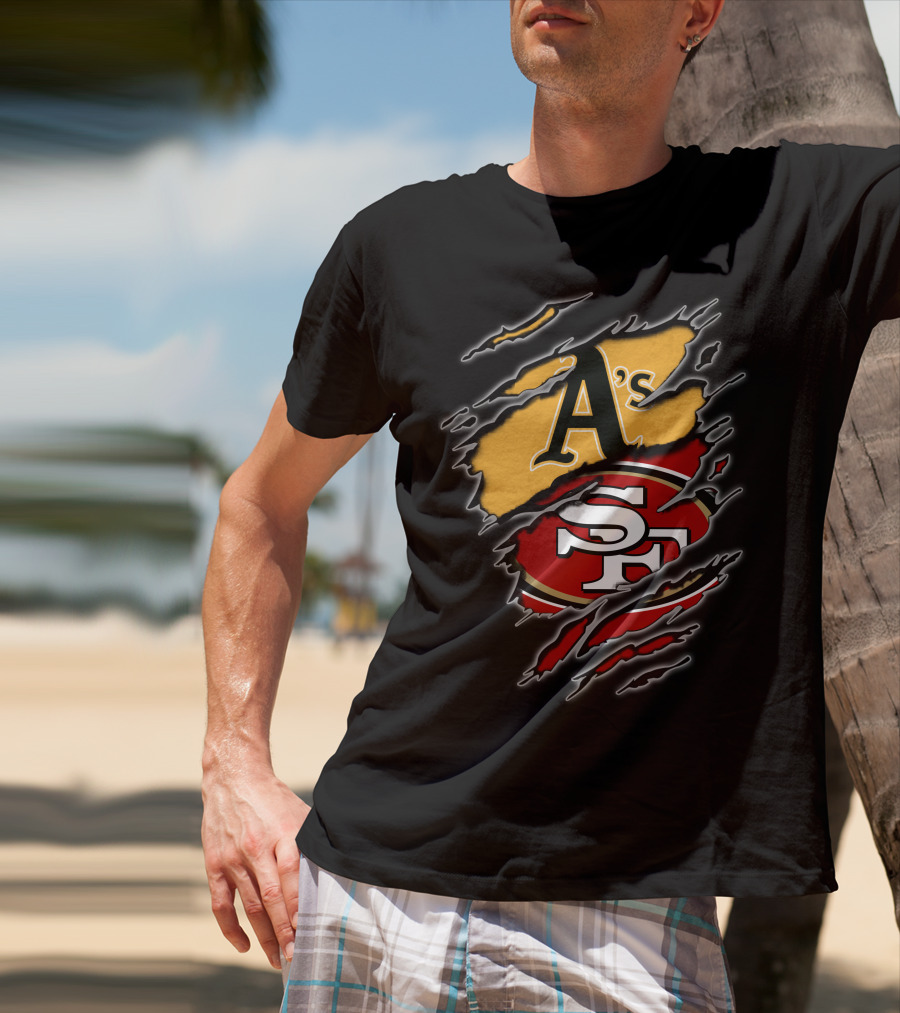 Oakland A's And San Francisco 49ers Fan Tribute T-Shirt