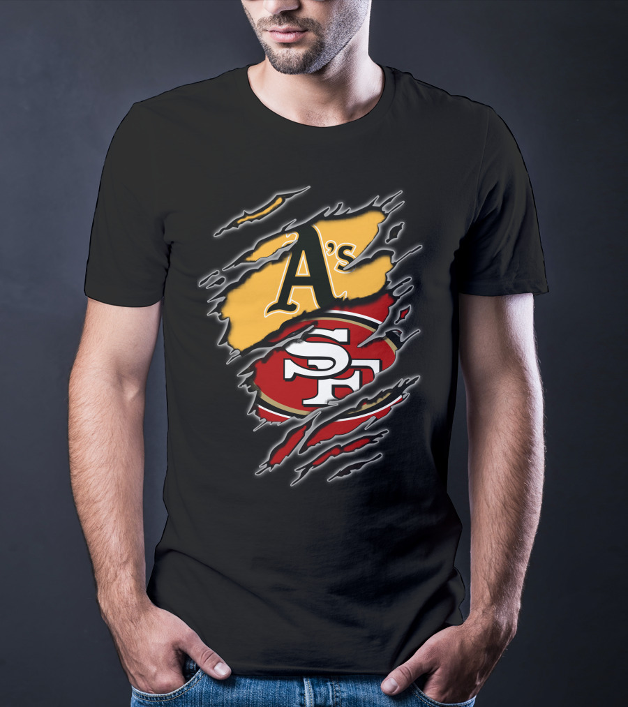 Oakland A's And San Francisco 49ers Fan Tribute T-Shirt