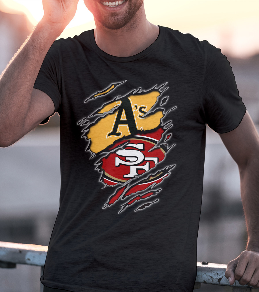 Oakland A's And San Francisco 49ers Fan Tribute T-Shirt