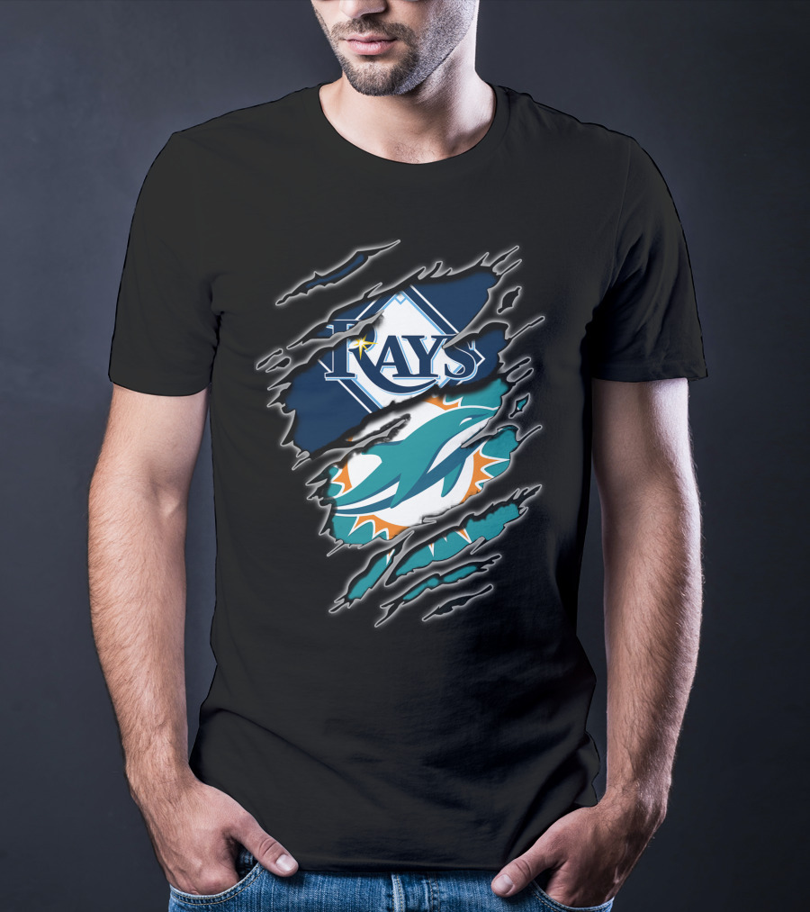 Tampa Bay Rays And Miami Dolphins Sports Fan T-Shirt
