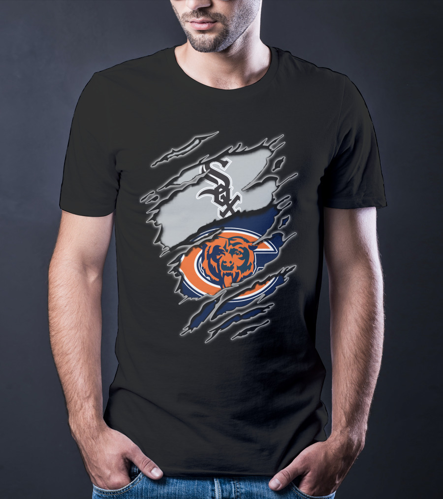 Chicago White Sox And Chicago Bears Fan Logos T-Shirt
