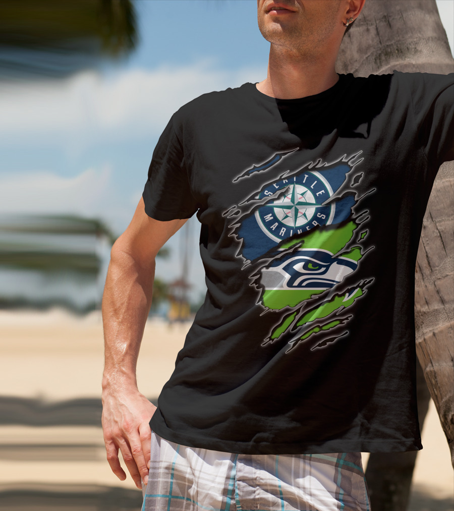 Seattle Mariners Seattle Seahawks Fan Combo T-Shirt