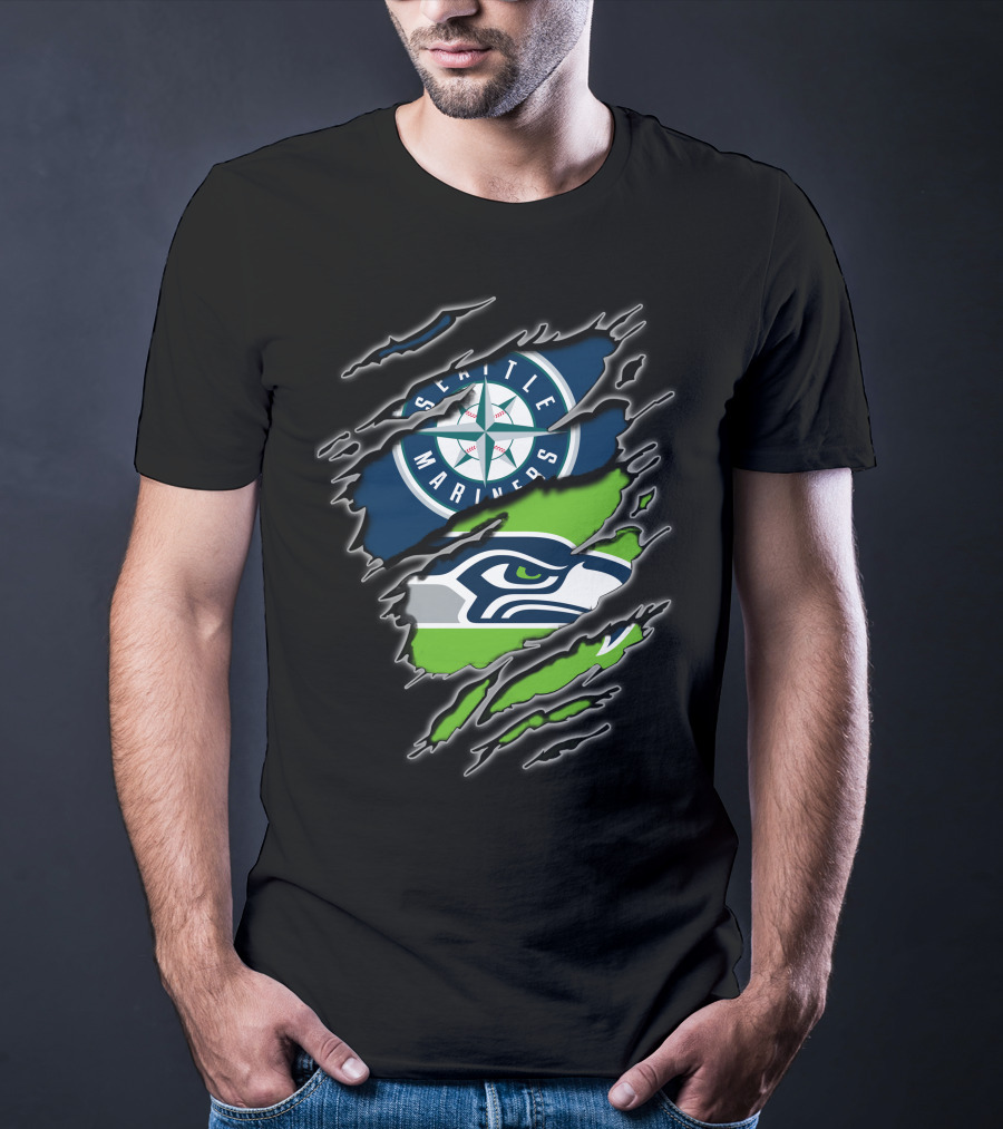 Seattle Mariners Seattle Seahawks Fan Combo T-Shirt
