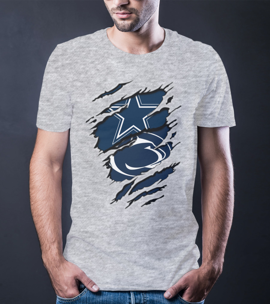 Dallas Cowboys Penn State Nittany Lions Claw Marks T-Shirt