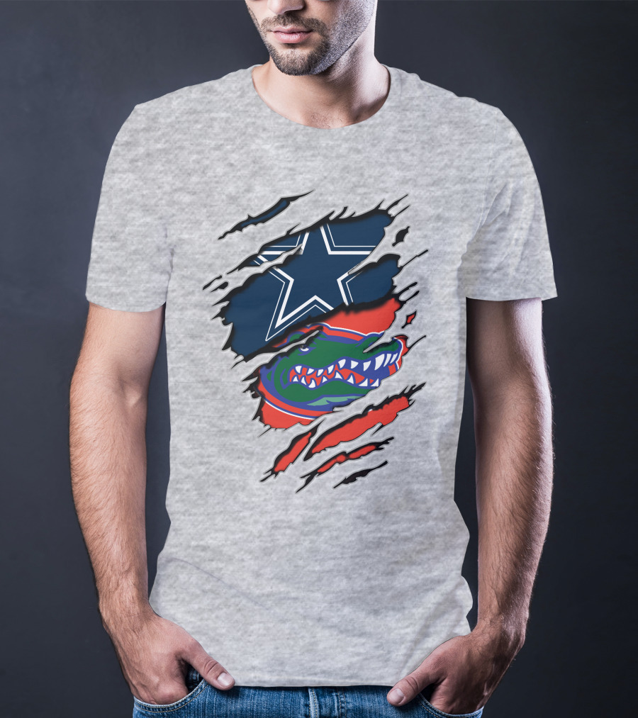 Dallas Cowboys Florida Gators Nfl College Football Mashup T-Shirt