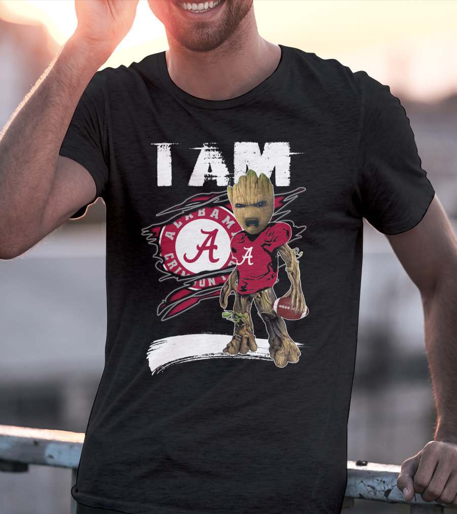 I Am Alabama Crimson Tide Football Fan Groot T-Shirt