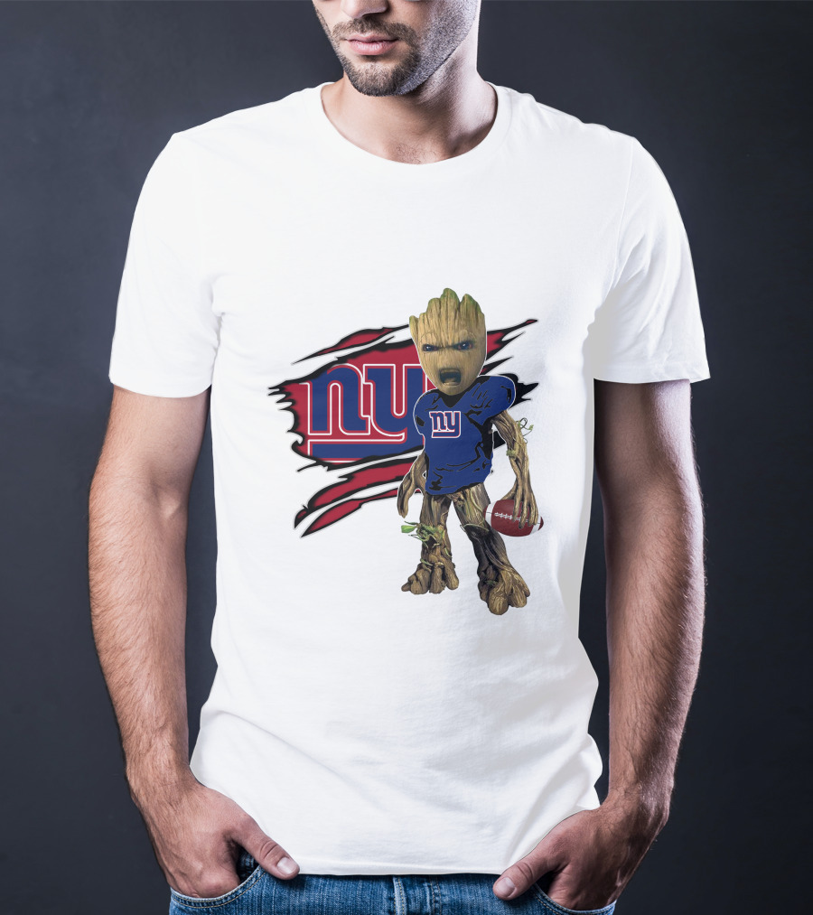 I Am Groot New York Giants Football Fan Mashup T-Shirt