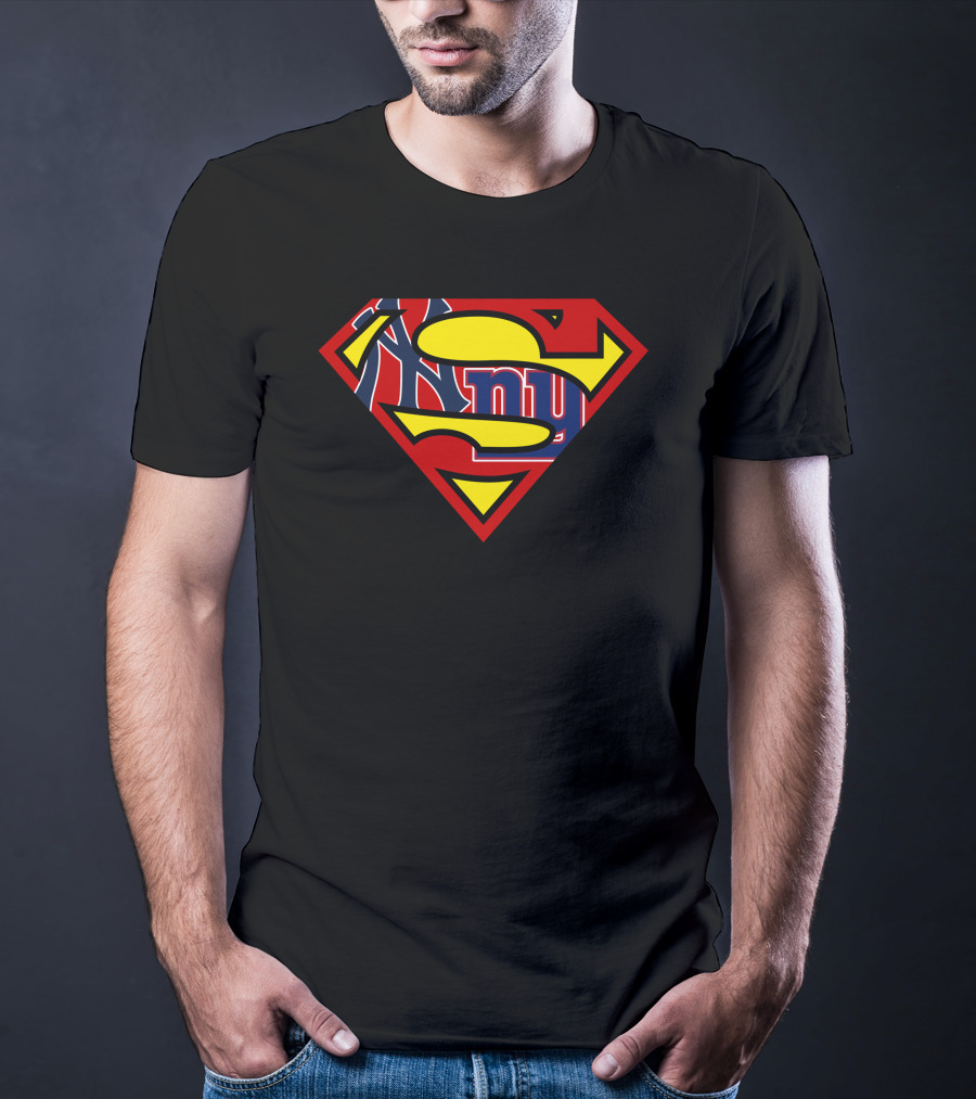 Yankees Giants Superman Logo Mashup T-Shirt