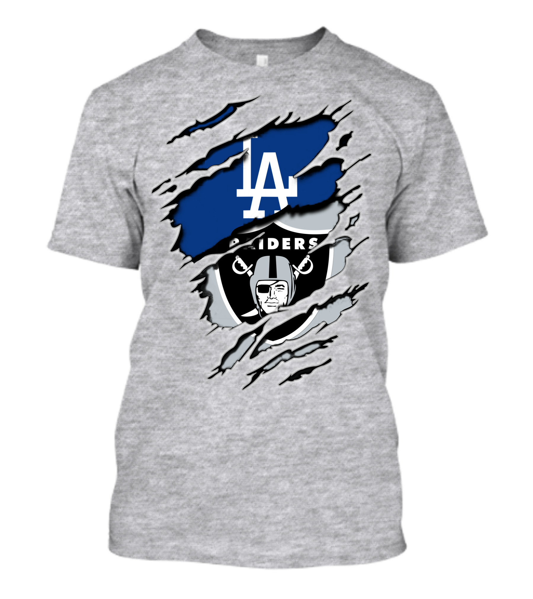 LA Dodgers Raiders Dual Logo Crossover T-Shirt