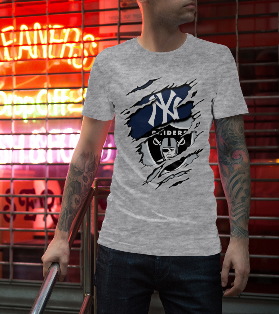 Raiders Yankees Dual Logo Fusion T-Shirt