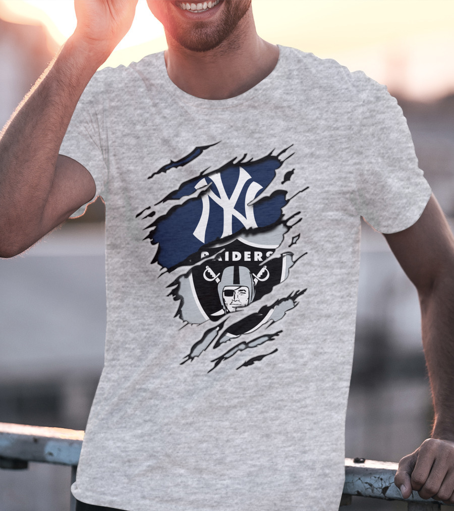 Raiders Yankees Dual Logo Fusion T-Shirt