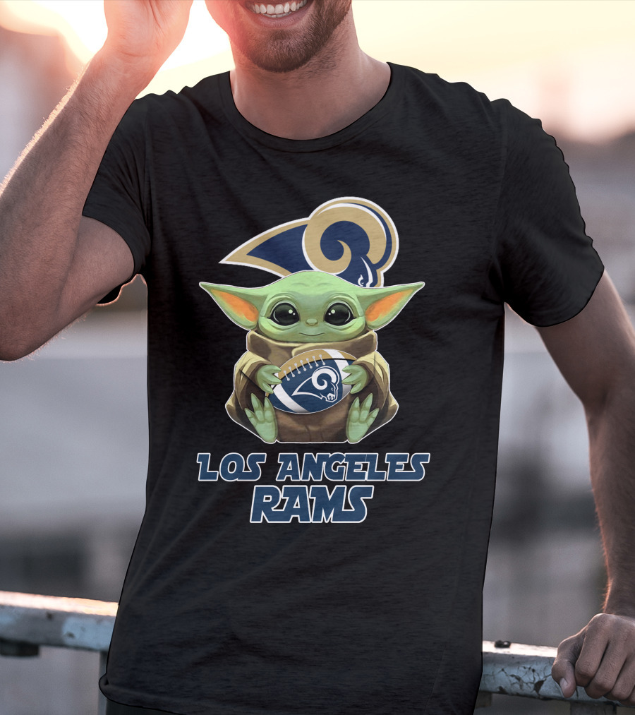 Los Angeles Rams Baby Yoda Football T-Shirt