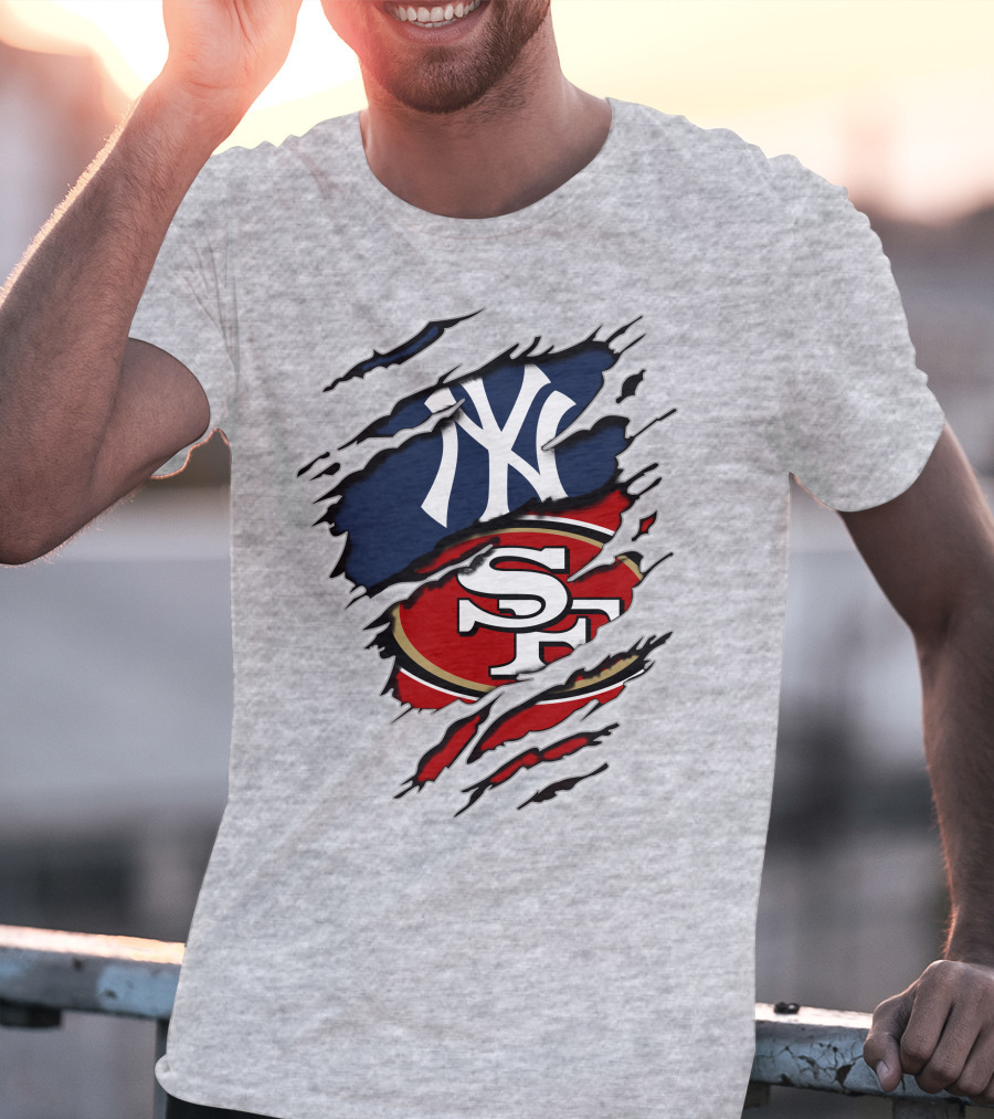 Ny Yankees 49ers Logo Mashup T-Shirt