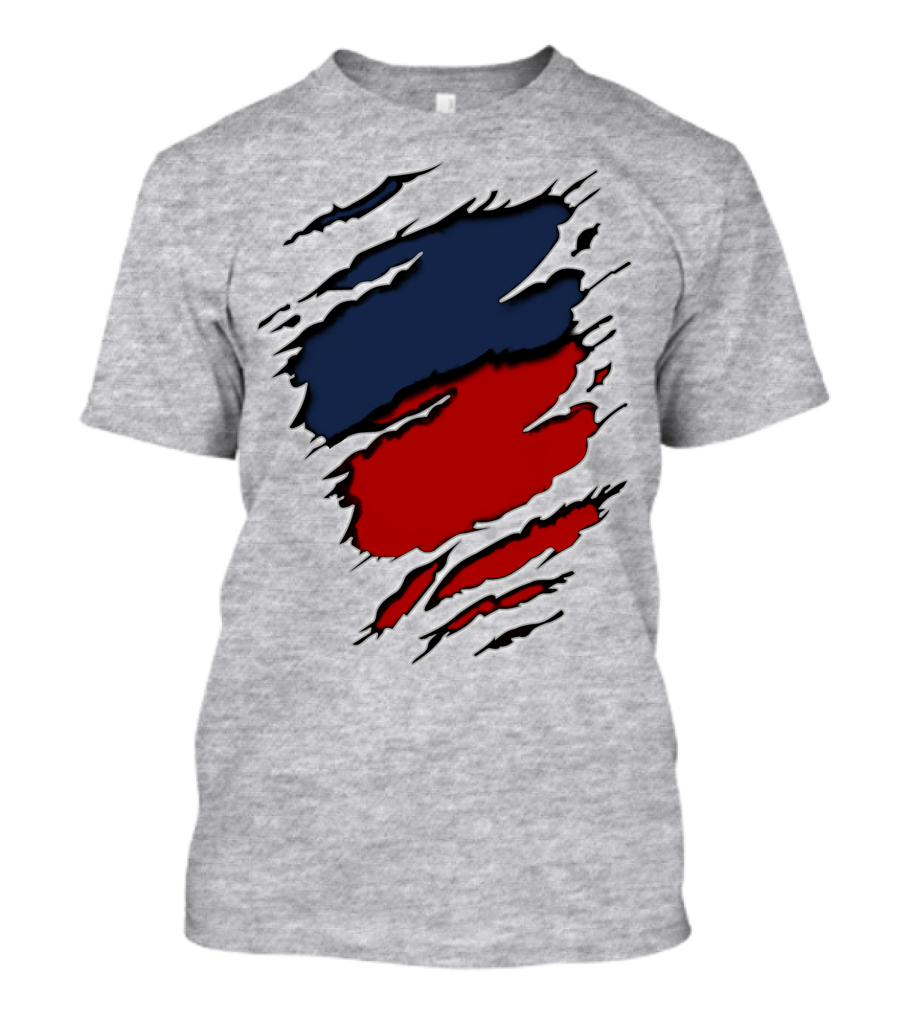 Ers Yan Blue And Red Claw Marks T-Shirt