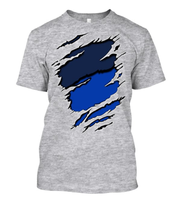 Broncos Yan Blue And Navy Claw Mark T-Shirt