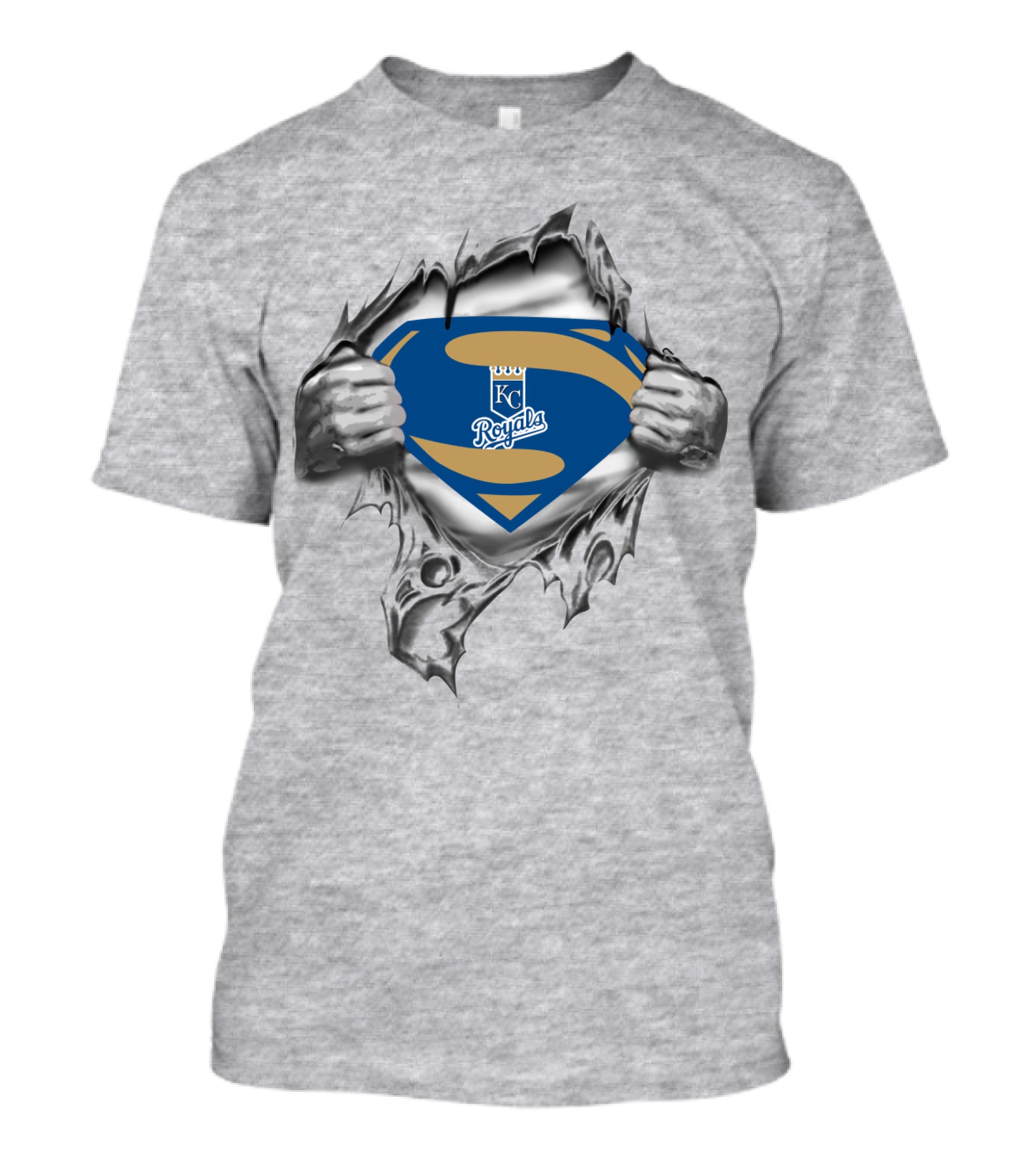 KC Royals Superman Logo Tear-Out T-Shirt