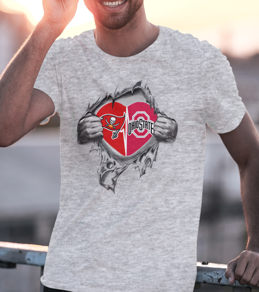 Buccaneers Ohio State Broken Heart Silver Hands T-Shirt
