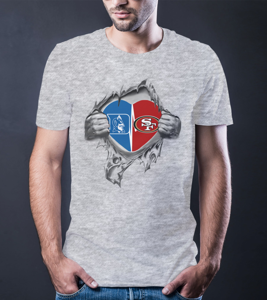 Duke Blue Devils 49Ers Split Heart T-Shirt