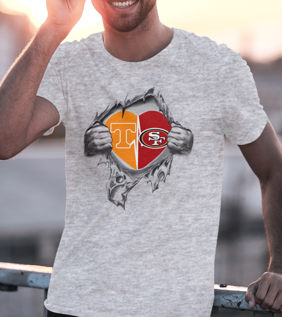 49Ers Tennessee Volunteers Heart T-Shirt