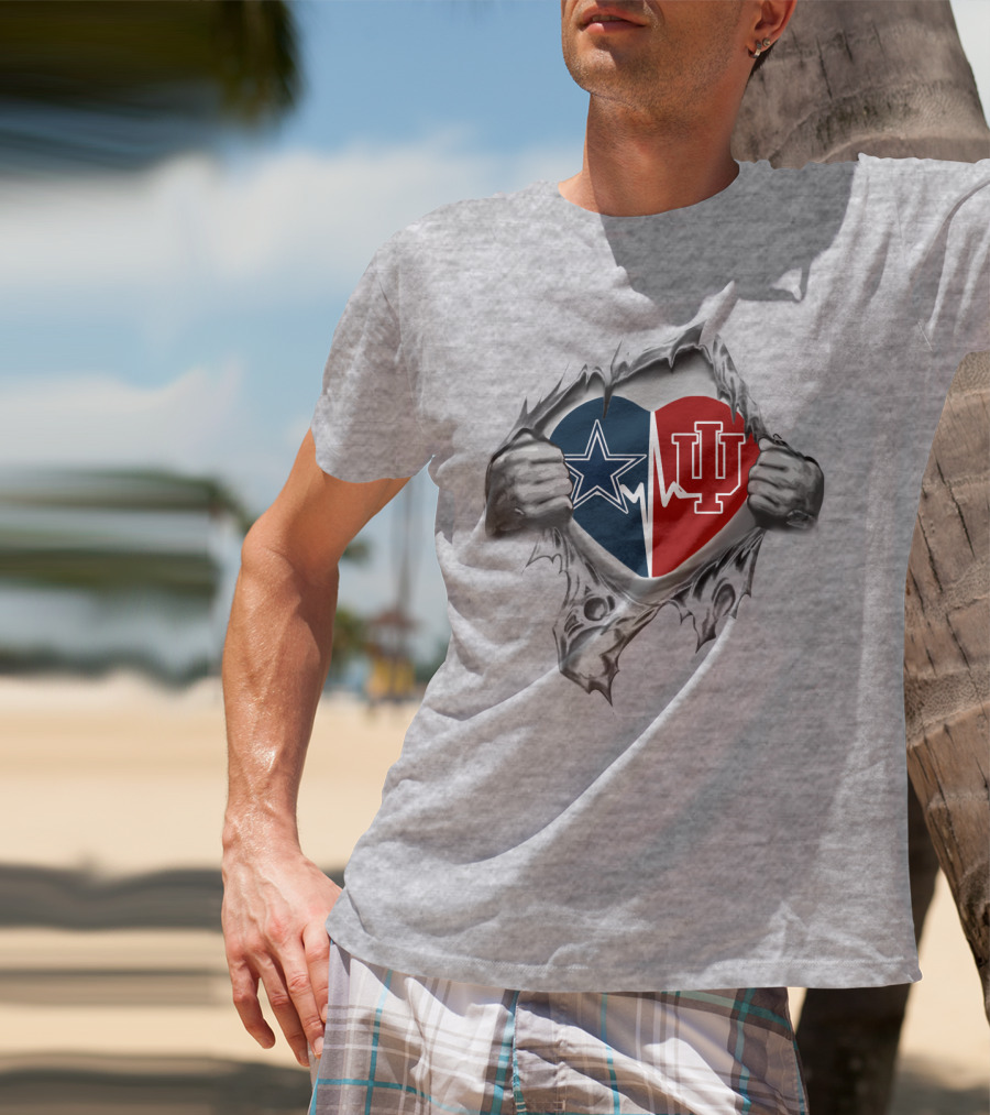 Cowboys Star Hoosiers IU Heartbeat Unity T-Shirt