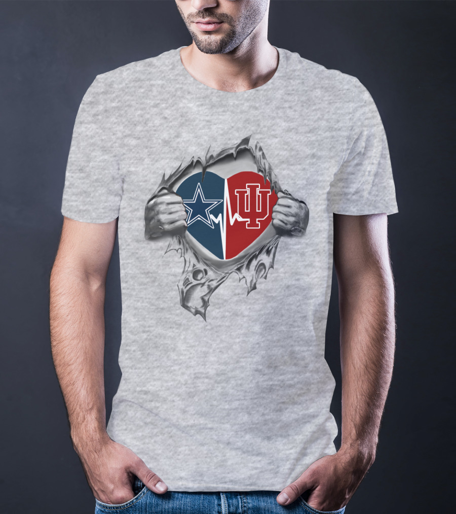 Cowboys Star Hoosiers IU Heartbeat Unity T-Shirt