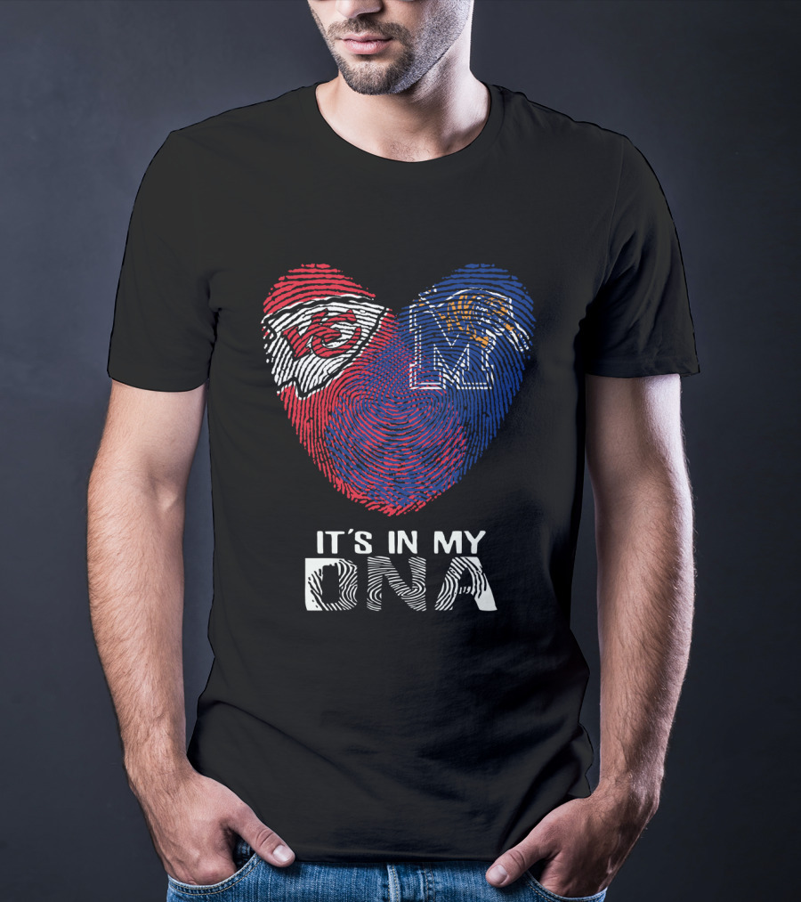 Chiefs Memphis It's In My DNA Heart Fingerprint T-Shirt
