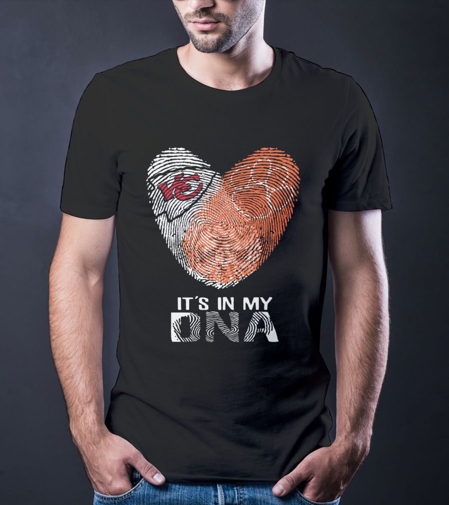 Chiefs Clemson Tigers It's In My DNA Fingerprint Heart T-Shirt