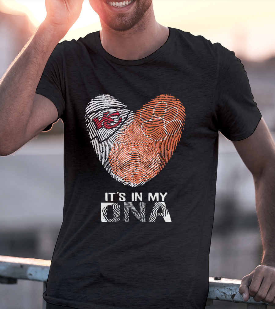 Chiefs Clemson Tigers It's In My DNA Fingerprint Heart T-Shirt