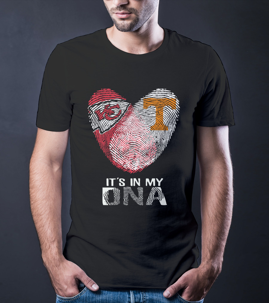 Chiefs Tennessee It's In My DNA Heart Fingerprint T-Shirt
