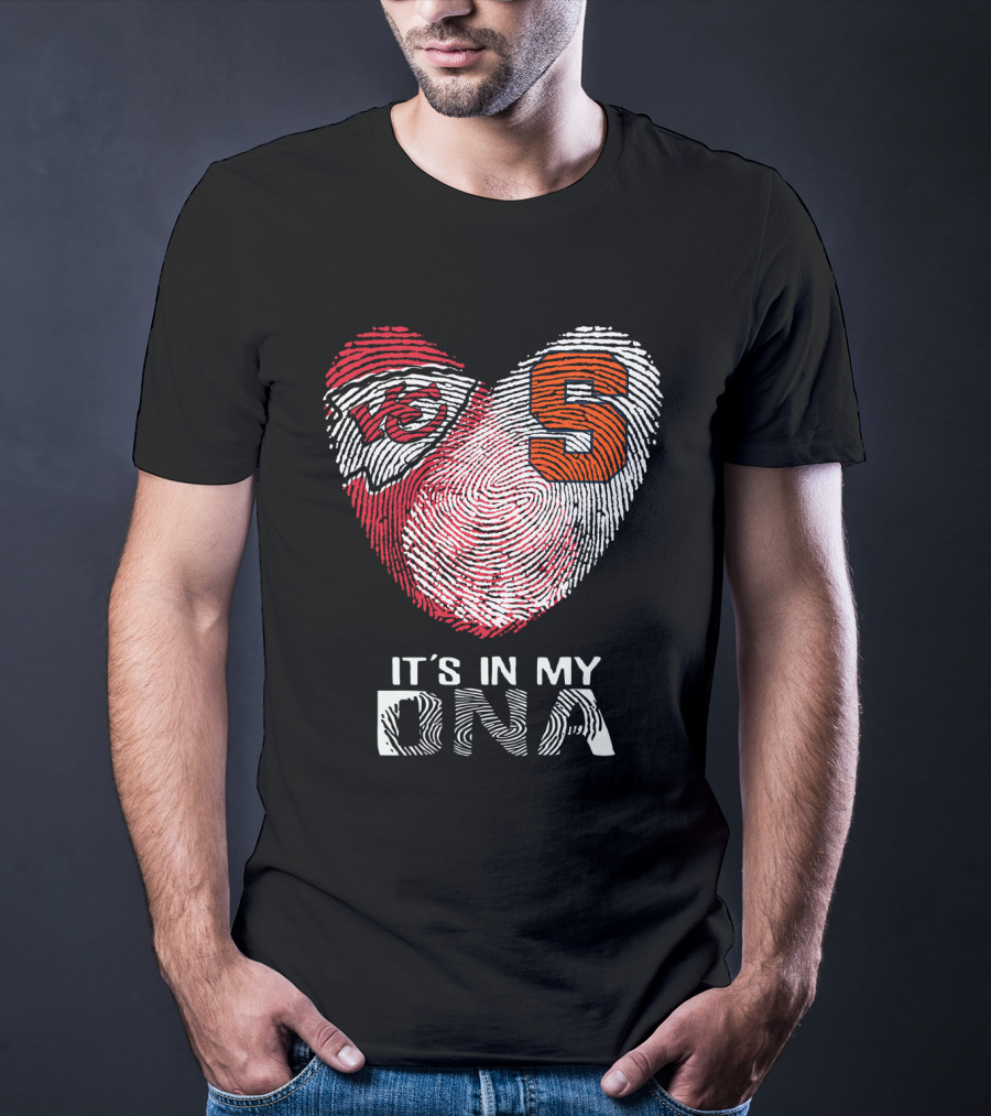 Chiefs Syracuse It's In My Dna Fingerprint Heart T-Shirt
