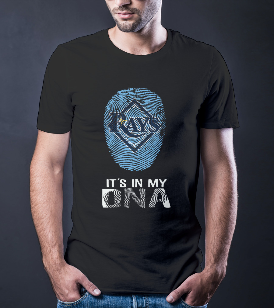 Rays It's In My DNA Fingerprint Pattern Blue T-Shirt