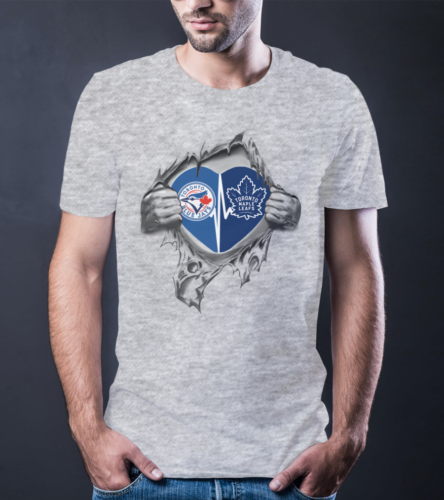 Toronto Blue Jays Toronto Maple Leafs Heart Loyal Fans T-Shirt