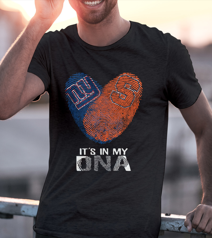 Giants Syracuse It's In My DNA Fingerprint Heart T-Shirt