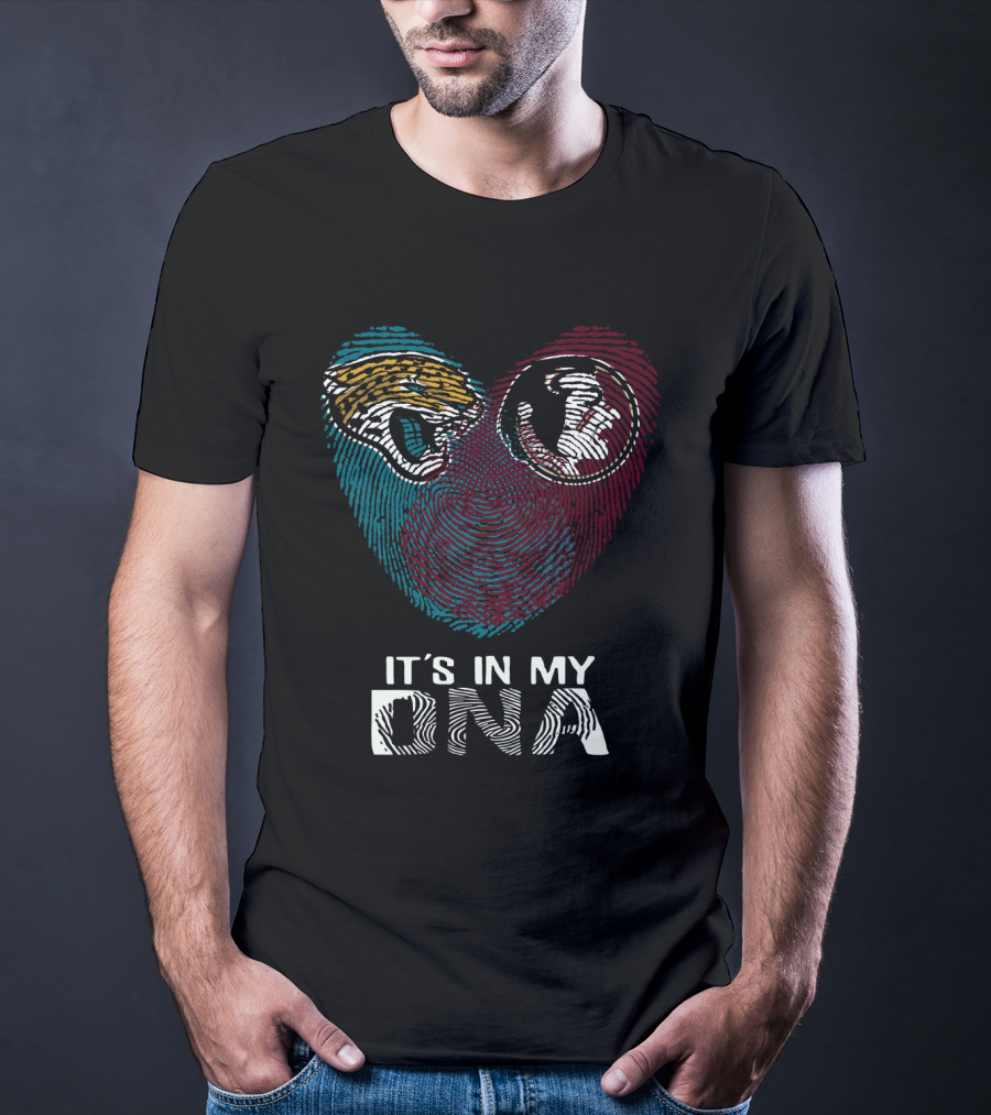 Jaguars Seminoles It's In My DNA Fingerprint Heart T-Shirt